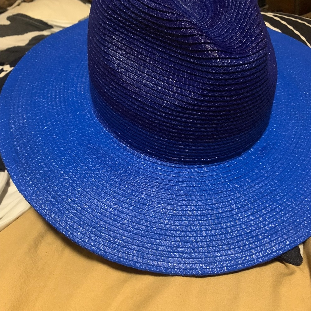 Vibrant Blue Wide-Brim Hat